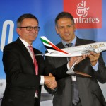 Hubert Frach, vice-presidente de Operações Comerciais no Ocidente da Emirates, com Gustavo Figueiredo, CEO do GRU Airport