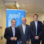 Ivan Blanco, gerente Comercial da Aerolíneas, Jorge Pinto, presidente da Abav-BA com Gonzalo Romero, gerente geral no Brasil, da Aerolíneas Ivan Blanco, gerente Comercial da Aerolíneas, Jorge Pinto, presidente da Abav-BA com Gonzalo Romero, gerente geral no Brasil, da Aerolíneas