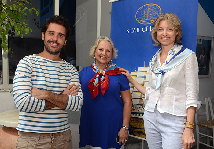 Uma viagem do futuro em um navio do passado 10 Jean-Bruno Gillot, Caroline Putnoki, da Cap-Amazon Representações, com Teri Haas, da Star Clippers Americas
