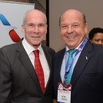 Michael Mckinley,  embaixador dos Estados Unidos no Brasil, com José Roberto Trinca, da American Airlines
