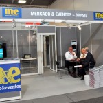 O estande do M&E está em frente ao estande do Brasil na ITB