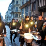 Os músicos animaram as ruas de Rouen