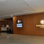 Recepção do lounge Plaza Premium