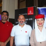 Rodrigo Galvão, Marcelo Abreu e Yasmin Hammen, da Emirates