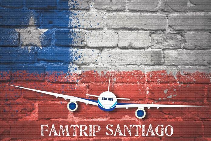 LTS lança campanha de Famtrip com três companhias aéreas 1 Logo da campanha que faz alusão a bandeira do Chile