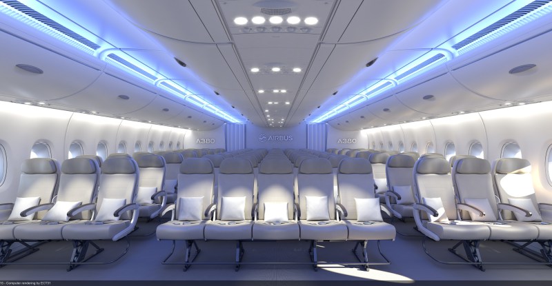 Airbus revela estratégia para aumentar número de assentos do A380; veja detalhes 2 A380_Economy_Class