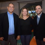 Adriano Gomes, da CVC, Maria Luiza e Pedro Romio, da 4GO Travel