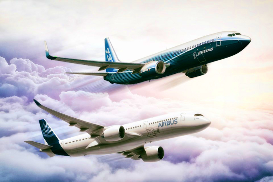 Airbus e Boeing entregam mais de mil aeronaves até setembro de 2018 1 Airbus_Boeing-960x640