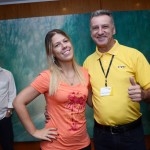 Prisicila Sarti, da Topa Viagens, e Eduardo Buccelli, da CVC Prisicila Sarti, da Topa Viagens, e Eduardo Buccelli, da CVC