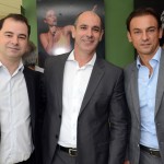 Rafaele Cecere, da R1, Heber Garrido, do Transamérica Hotels, e Patrick Mendes, da Accor Rafaele Cecere, da R1, Heber Garrido, do Transamérica Hotels, e Patrick Mendes, da Accor