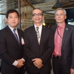 Giancarlo Takegawa e Evaristo Oliveira, da Air Canada, e Alecio Rossetto, da Ethiopian