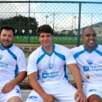 Ademir Pereira, da Augustus Turismo, com Leandro Gonçalves e Rafael Silva, da MK Business