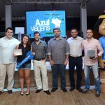 Humberto Capelin, da Azul Viagens, Ana Bolque, da Fronteira Ásia, Marcelo Bento, da Azul Viagens, Richard Alves, Secretário de Cultura e Turismo de Porto Seguro, e João Adolfo, da Cacilda Viagens
