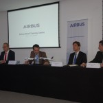 Mesa de anúncio foi composta por Fabrice Hamel, da Airbus, Antonoaldo Neves, da Azul, Arturo Barreira, da Airbus e Ricardo Bezerra, da Anac