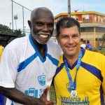 O ex-jogador Cláudio Adão com o presidente do Grupo Trend, Luis Paulo Luppa
