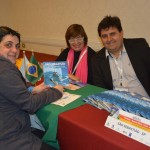 Carolina Leyvant, da Turimos Assamblea, com Eunice Bourrol e Cristiano Ribeiro, de São Sebastião