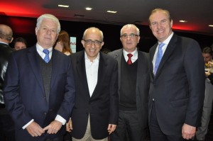 Guillermo Sanfuentes, do Travel Security, com José Efromovich, Tarcísio Gargioni e Mark Thiermann, da Avianca