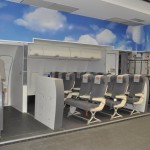 Parte da frente do auditório onde são realizados os testes práticos para os tripulantes Parte da frente do auditório onde são realizados os testes práticos para os tripulantes