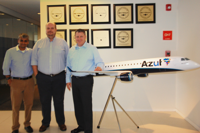 Azul fecha codeshare com Ethiopian e Turkish 1 Abih Shah, vice-presidente de Marketing, Alex Malfitani, CFO, e John Rodgerson, presidente da Azul- edit