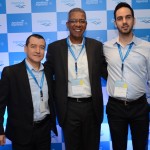 Ivan Blanco e Michel da Rocha, da Aerolineas Argentinas, e Reifer Souza Junior, da Alatur JTB
