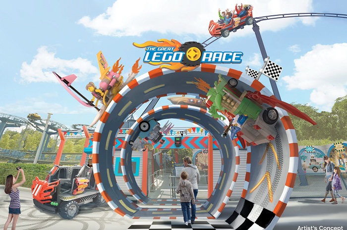 Parques Legoland terão montanhas-russas com realidade virtual 1 O The Great Lego Race estará disponível nos três parques até 2018