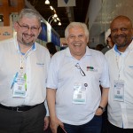 Marcelo da Luz e Cesar Faria, da Travelport, e Eraldo Palmerini, da BRT