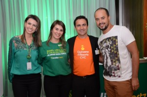 Mariana Alves e Christiane Souza, da Localiza, Rogério Mendes, da CVC, e Daniel Santiago, da WD Viagens