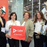 Roberto Silva, da Sanchat, Niurka Martinez, Barbara Cruz e Mariano Fernandez, de Cuba, com Mari Masgrau, do M&E