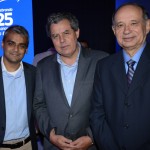 Abhi Shah, da Azul, Luiz Eduardo  Falco, da CVC, e Antonio Americo, da Azul