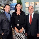 Bruno Cordaro, da MSC, Andrea Guimarães, da Perfil Viagens, e Orlando Palhares, da CVC Bruno Cordaro, da MSC, Andrea Guimarães, da Perfil Viagens, e Orlando Palhares, da CVC