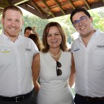 Felipe Timerman e Martim Diniz, do Sea World, com Ana Maria Donato, da Imaginadora Felipe Timerman e Martim Diniz, do Sea World, com Ana Maria Donato, da Imaginadora