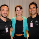 Márcia Peixoto, do Plaza Premium, com Marco Bedia, da Turkish, e Gilson Azevedo, da Copa