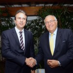 O governador do Ceará, Camilo Santana, com Patrick Alexandre, da Air France-KLM