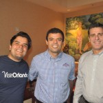 Renato Gonçalves da Universal, com Andre Almeida e Patrick Yvars, do Visit Orlando