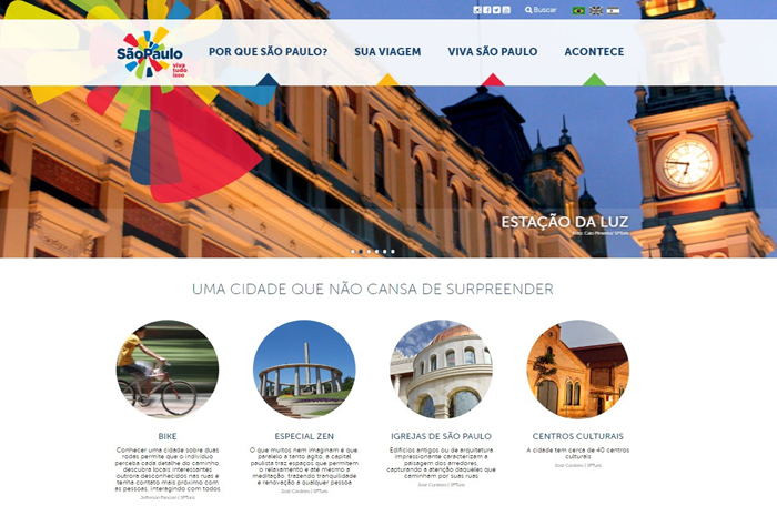 São Paulo tem novo site oficial de turismo 1 Página da capital paulista também pode ser visualizada em smartphones e tablets