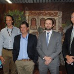 Ana Torrontegui e Bruno Giovanni, do RIOgaleão, Mauricio Werner, da RioTur, Felipe Schmidt, da Embaixada do Brasil no Paraguai, e Rómulo Campos, da Amaszonas