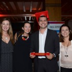 Caio Serigati, da Personal Brasil, com Cristiane Vento, Maria Corinaldesi e Ana Corinaldesi, da Rail Europe