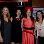 Camila Carvalho, da Globo Trip Viagens, com Cristiane Vento, Maria Corinaldesi e Ana Corinaldesi, da Rail Europe