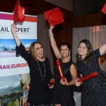 Chris Didier Anderson, da Santa Maria Viagens, Luciene Leal, da Kontik, e Joyce Valente, da Tour House, ganharam um famtrip da Rail Europe