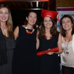 Cristiane Vento, Maria Corinaldesi e Ana Corinaldesi, da Rail Europe, com Joyce Miranda, da TTW Group
