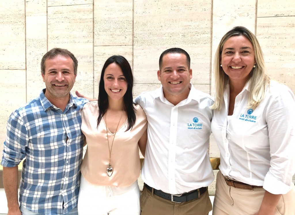 Luigi Rotunno, diretor geral do La Torre Resort, Renata Righi, diretora Comercial, Ednei Santos, executivo São Paulo e Cinthya Costa, gerente comercial Foto: Divulgação/Mídia Mutá