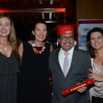 Sergio Takamoto, da JB World, com Cristiane Vento, Maria Corinaldesi e Ana Corinaldesi, da Rail Europe