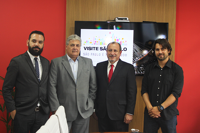 Fabio Zalenski, gerente do Visite São Paulo, Eduardo Colturato, diretor de Turismo da SPTuris, Toni Sando, presidente do Visite São Paulo, e Fabio Montanheiro, coordenador do Observatório do Turismo