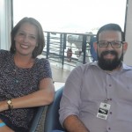 Juliana Arias, da Qualitours, e Rodrigo Macedo, da MG Travel Juliana Arias, da Qualitours, e Rodrigo Macedo, da MG Travel