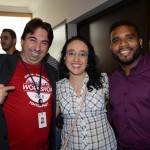 Marcelo Paolilo, da Flytour MMT, com Vanessa Pissuto e Claudemir Silva, da Vou Tur
