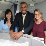 Alessandra Feitosa, Luis Sobrinho e Viviane Simão, da Air Europa