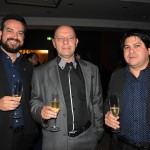 Ciro Júnior e Jorge Bartz, do Wyndham Foz, com Nilson Rocha, gerente geral do Nobile Suites Manaus Airport
