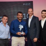 Igor Miranda, Nicolás Goldstein e André Sena Keresztes, da Latam, com Cristiano Aires, da Aires Turismo