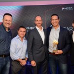 Samuel Choperena e Paulo Padula, da Decolar.com, Igor Miranda, Nicolás Goldstein e André Sena Keresztes, da Latam