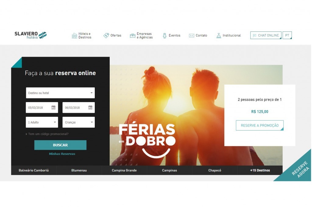 Slaviero Hotéis lança site com novo visual A companhia realizou mudanças estéticas e funcionais em seu site